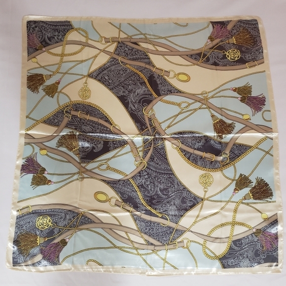 R-2146- Women's Scarf Blue Brown And Gray Colors NWT - Picture 1 of 6